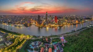 Panoramic view of Chi Minh's rivers and lakes