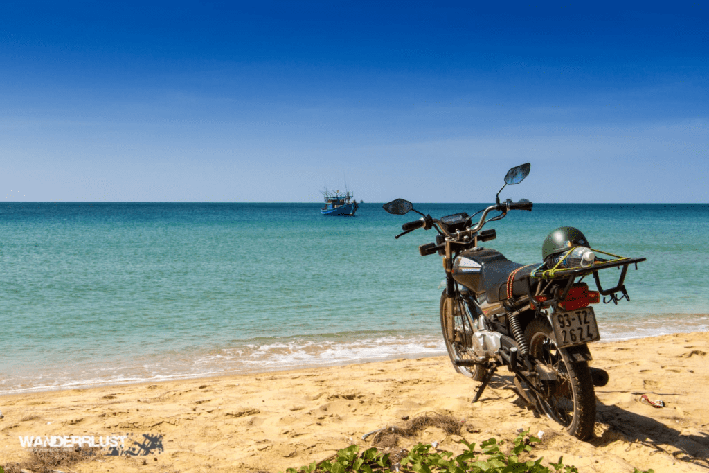 a motorbike in the beach 