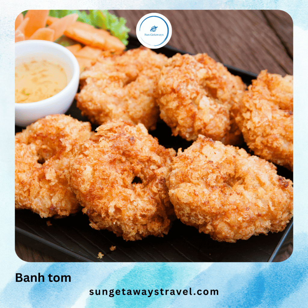 Banh tom (fried shrimp cakes)