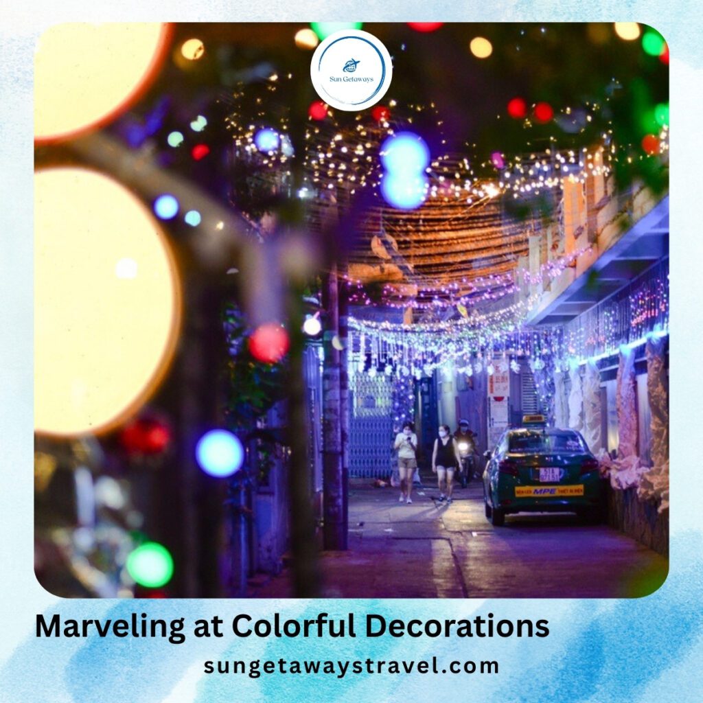 Marveling at Colorful Decorations