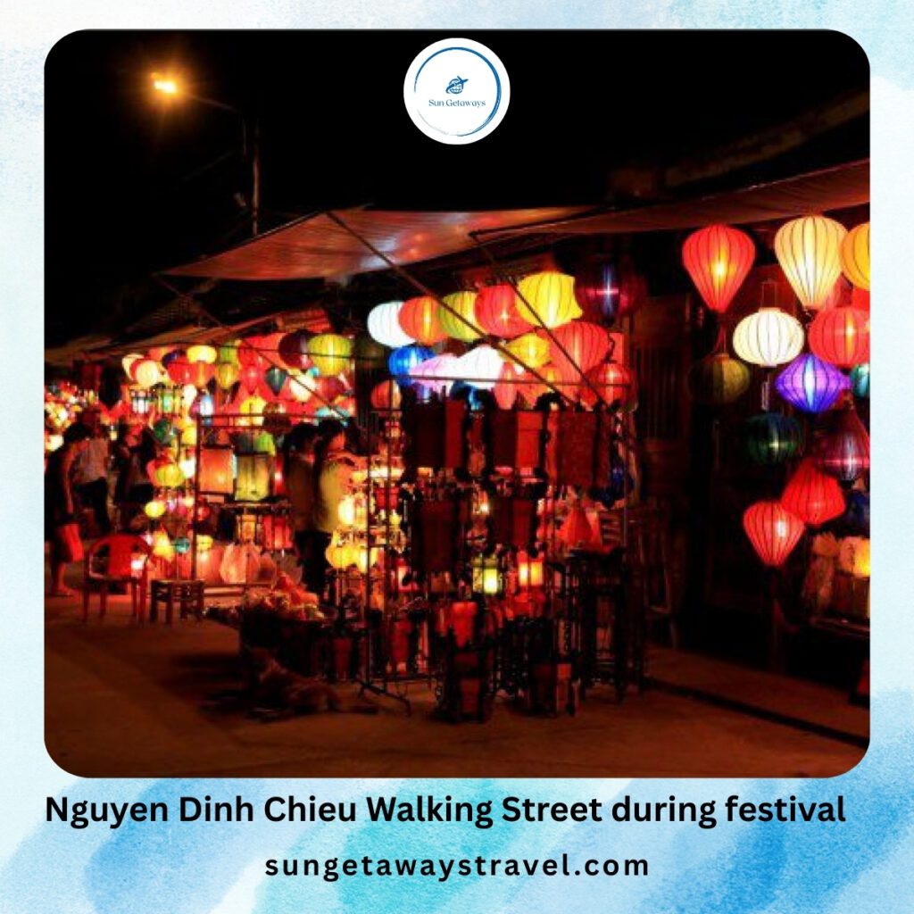 Nguyen Dinh Chieu Walking Street during festival