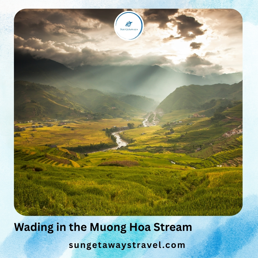 Wading in the Muong Hoa Stream
