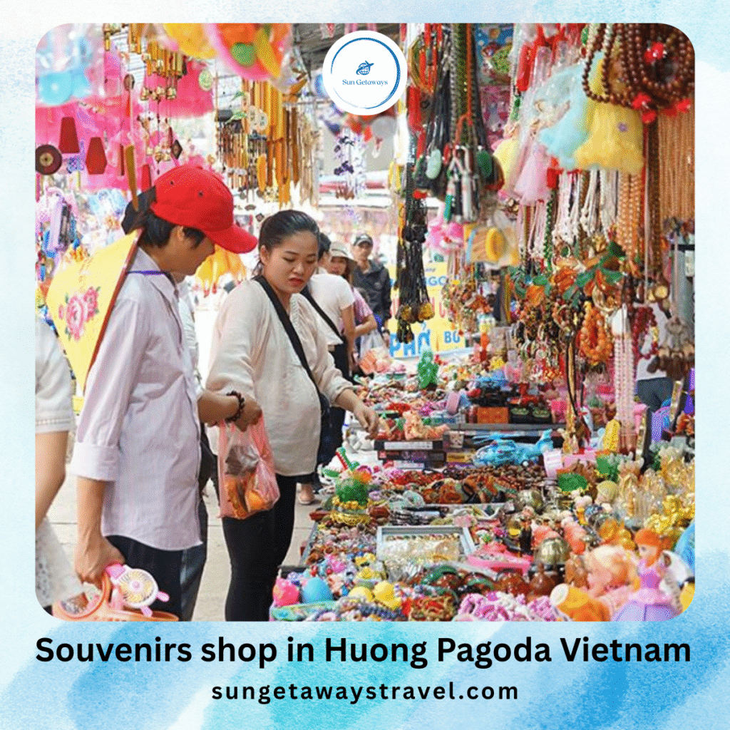 souvenirs shop in huong pagoda