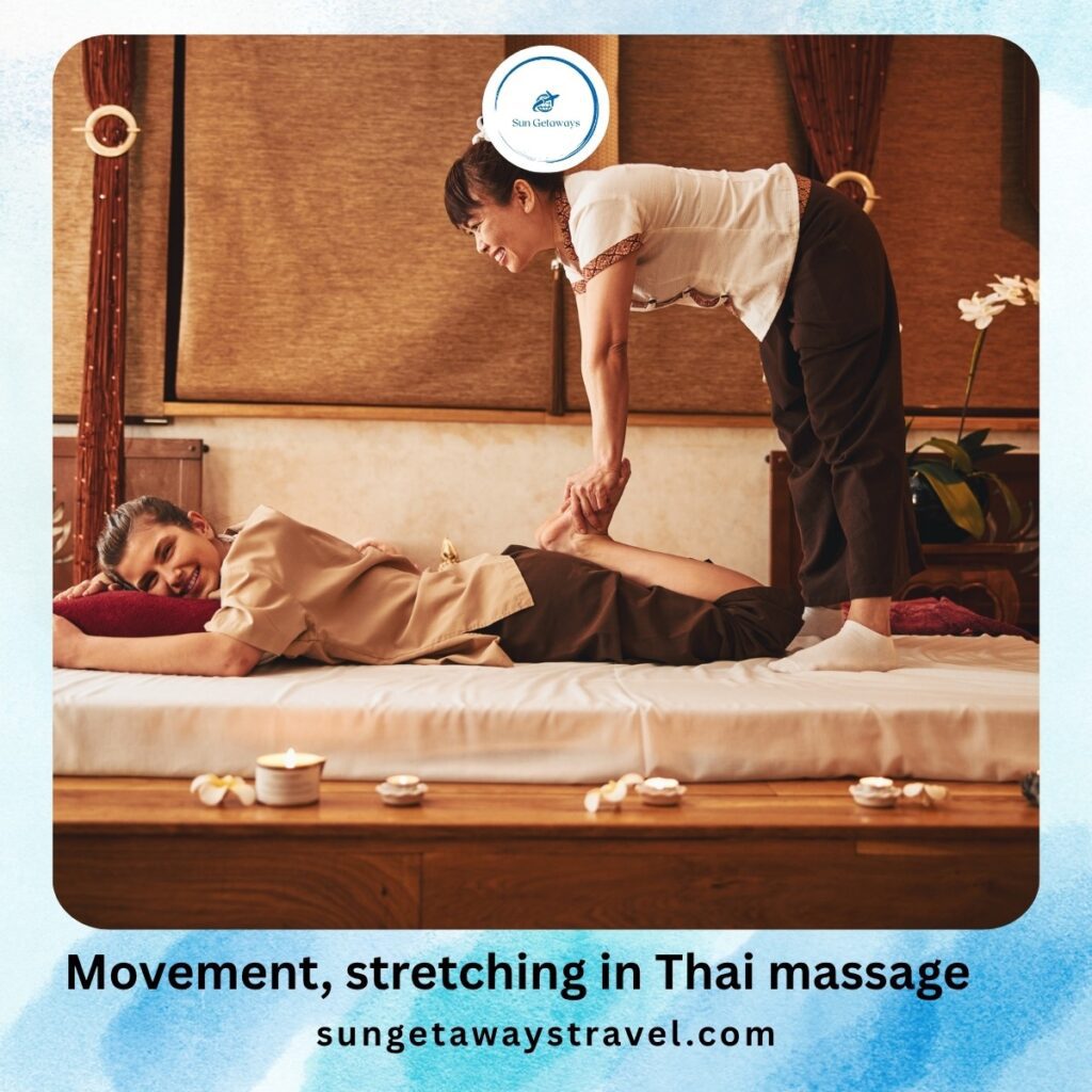 Movement, stretching in Thai massage