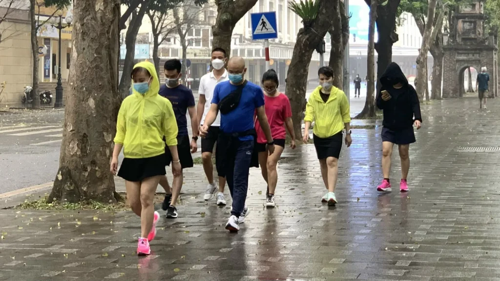 walking in the morning