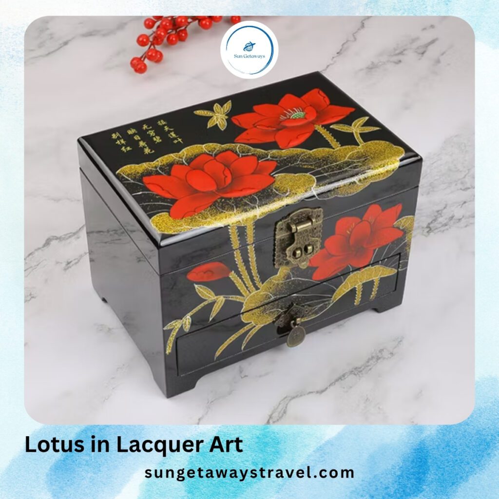 Lotus in Lacquer Art - Vietnam lacquer painting tradition