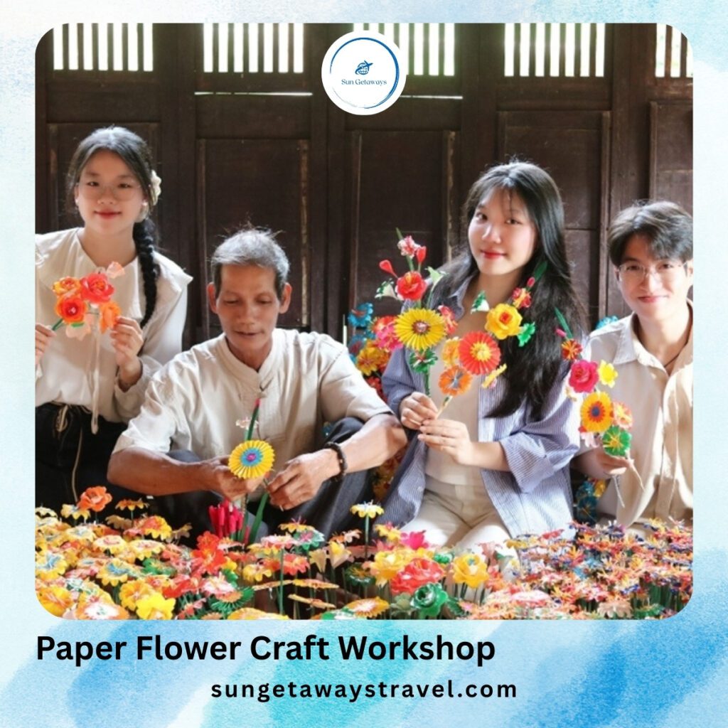 Paper Flower Craft Workshop in Thanh Tien Village