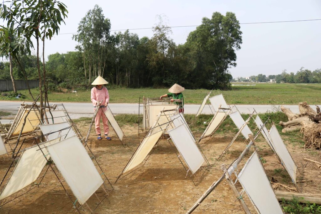 Villages located near mulberry trees and bamboo forests