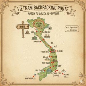 Vietnam backpacking route