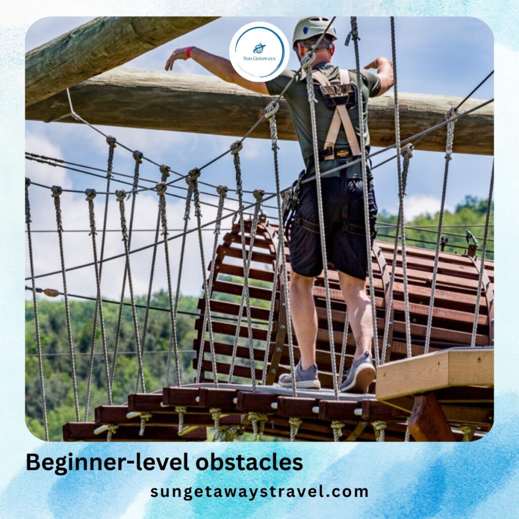 Beginner-level obstacles in Rope Course in Vietnam 