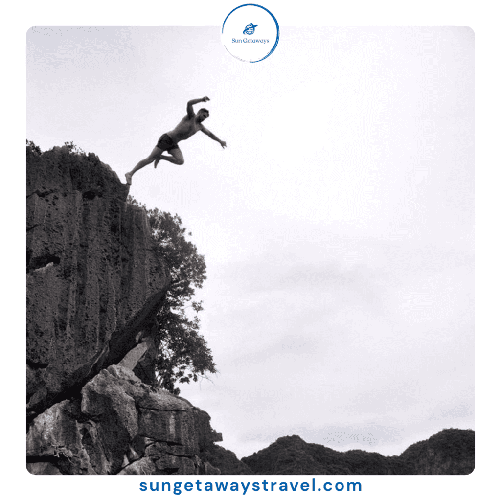 cliff jumping in Vietnam