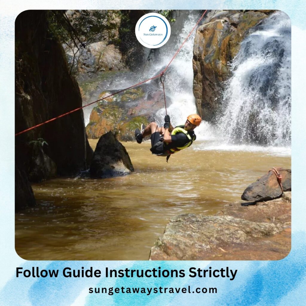 Follow Guide Instructions Strictly of Vietnam waterfall canyoning tours