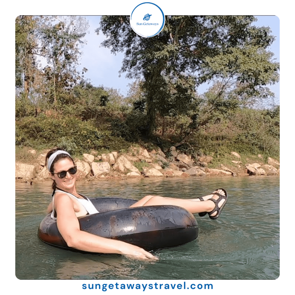 river tubing in Vietnam
