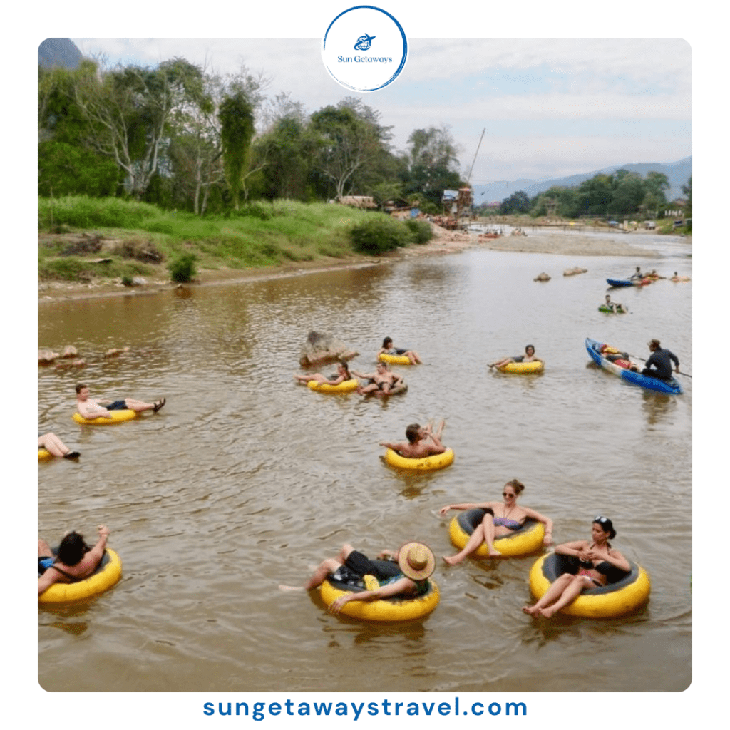 river tubing in Vietnam