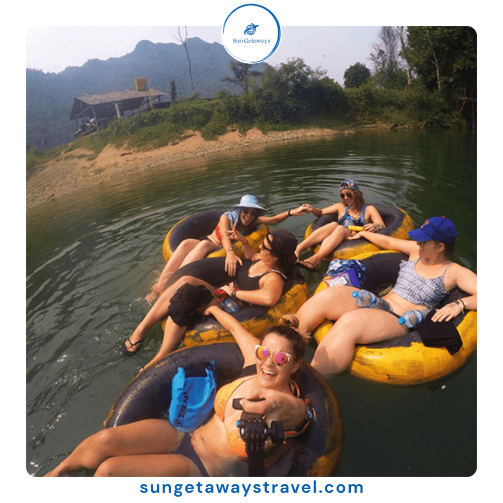 river tubing in Vietnam
