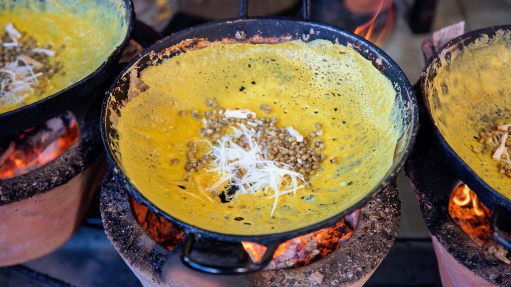 Vietnamese Pancake making