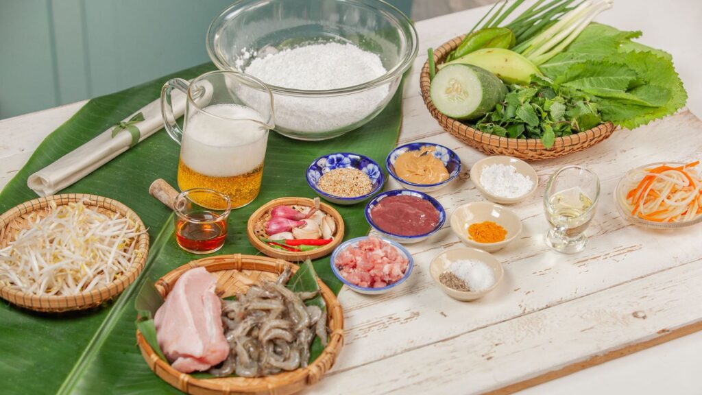 Vietnamese Pancake ingredients