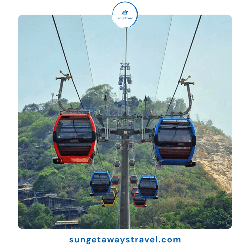 cable cars in Nui Sam - Sam Mountain - Vietnam