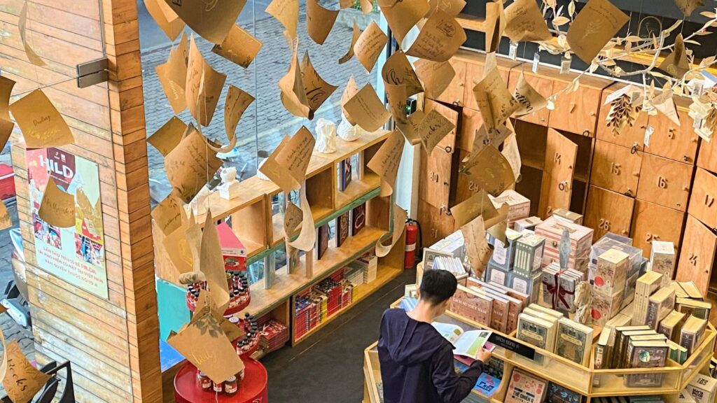 reading book in saigon